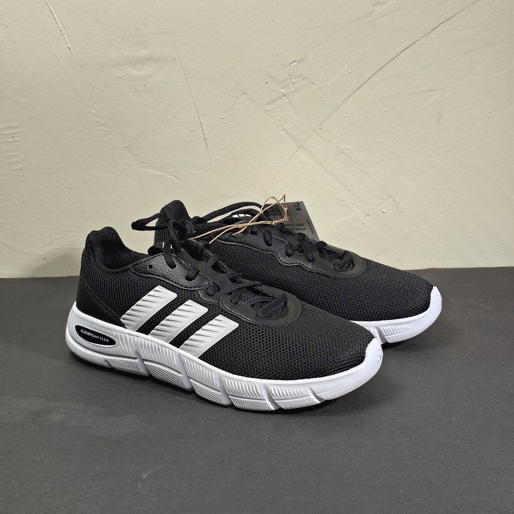 Adidas Sneakers Women 6.5 Black Cloudfoam Flex Laces HQ4960 Mesh Shoes